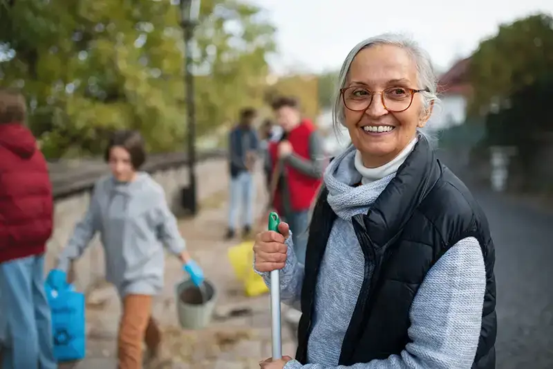 People volunteering in their community