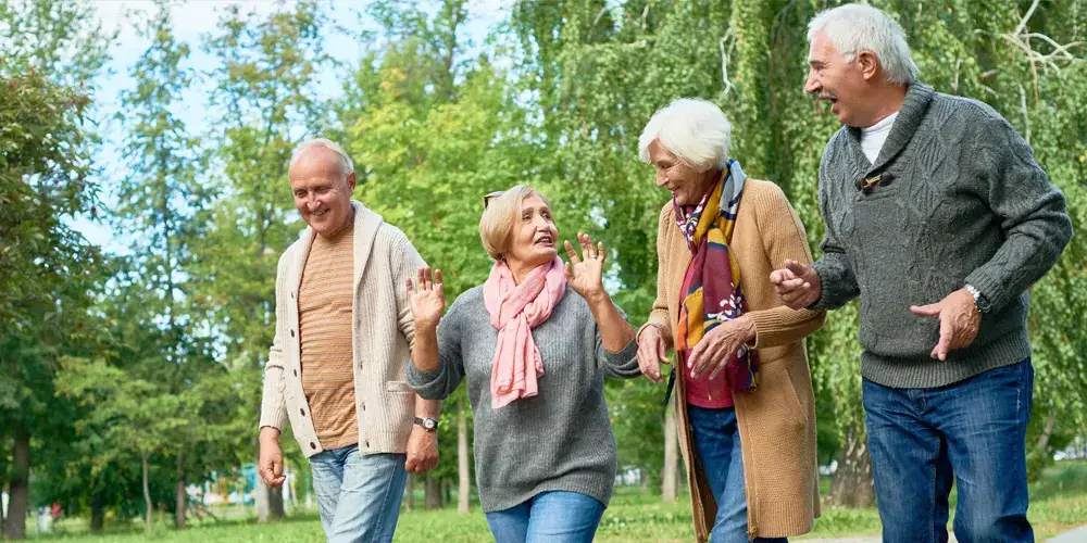 Residents taking a hike