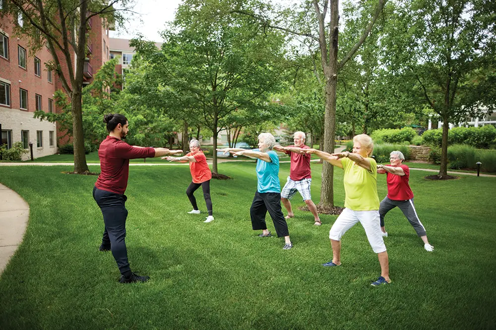 Residents practicing Tai Chi